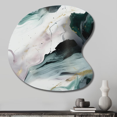 Clytie - Asymmetrical Abstract Marble Metal Wall Decor, Unique Shape Metal Wall Sculpture Print