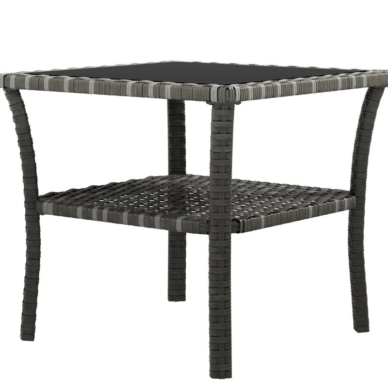 Table de bout carrée avec plateau en aluminium