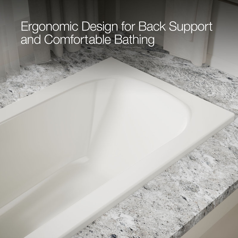 Avec 60 In. X 30 In. Drop-In Bath, Off White
