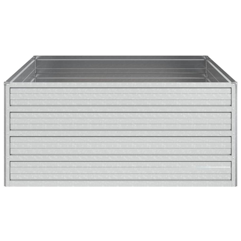 Garden Raised Bed Silver Galvanized Steel 39.4"x39.4"x17.7" Outdoor Garden Planter