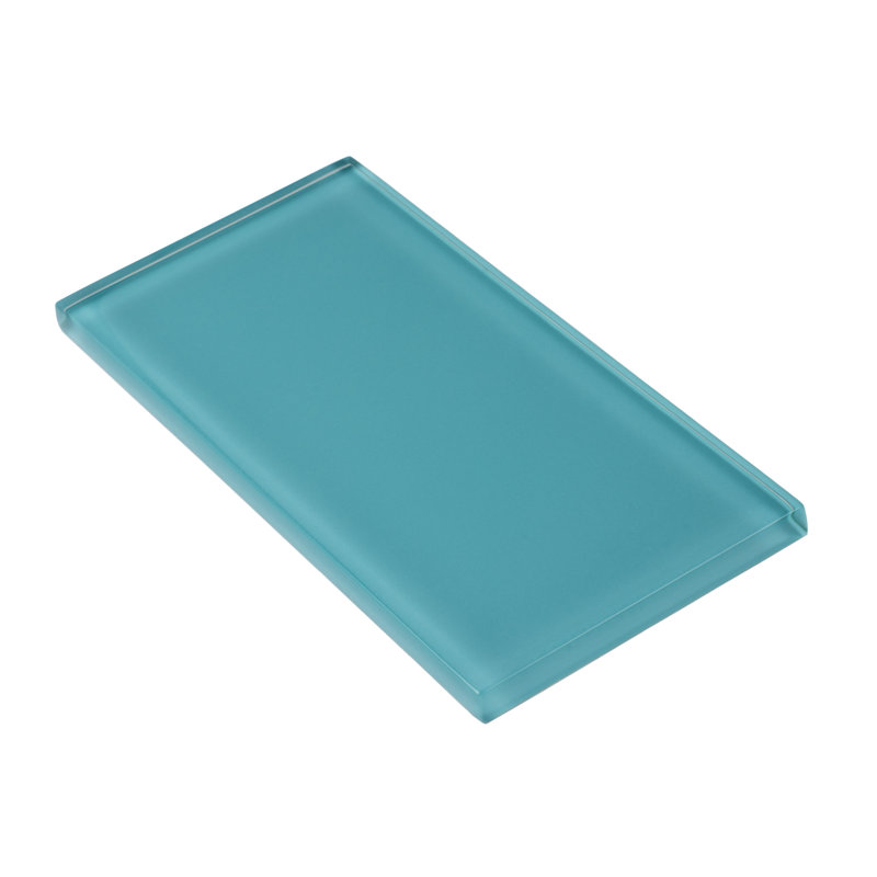 Apollo 6'' x 3'' Glass Subway Wall Tile, Aqua