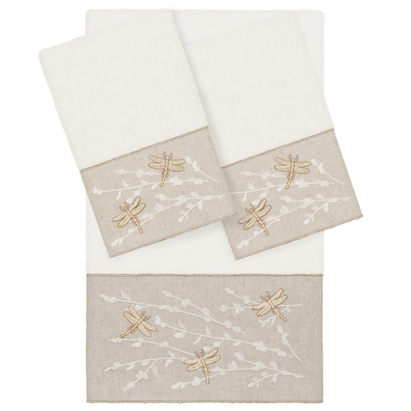 Ensemble de serviettes 3 pièces Braelyn 1BT2HT, Crème