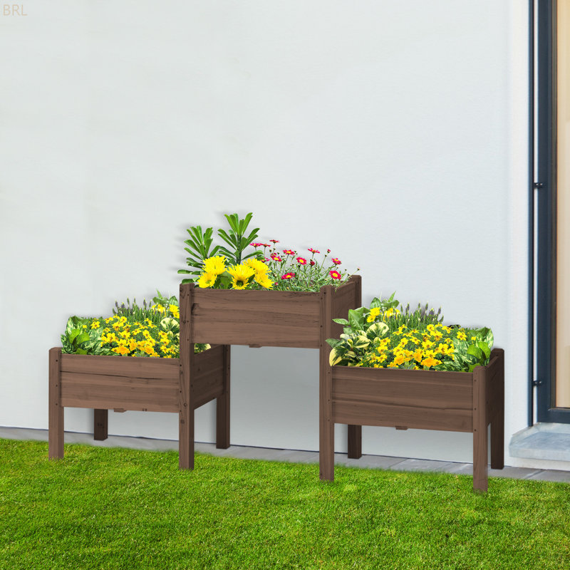 Ensemble de 3 jardinières surélevées pour jardin