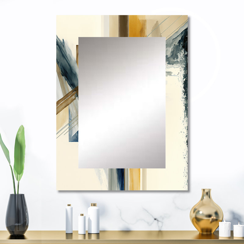 Modern Modern Watercolor Abstract II - miroir mural spirales abstraites, miroir décoratif moderne, impression d'art en métal