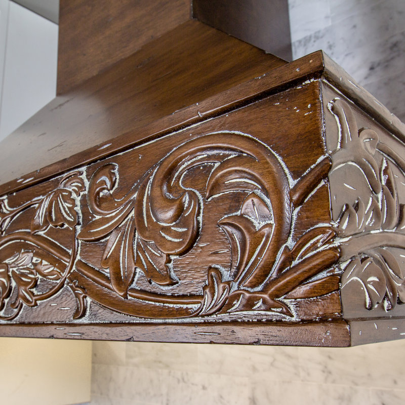 30" Wood 400 CFM Convertible Wall Mount Range Hood, Walnut