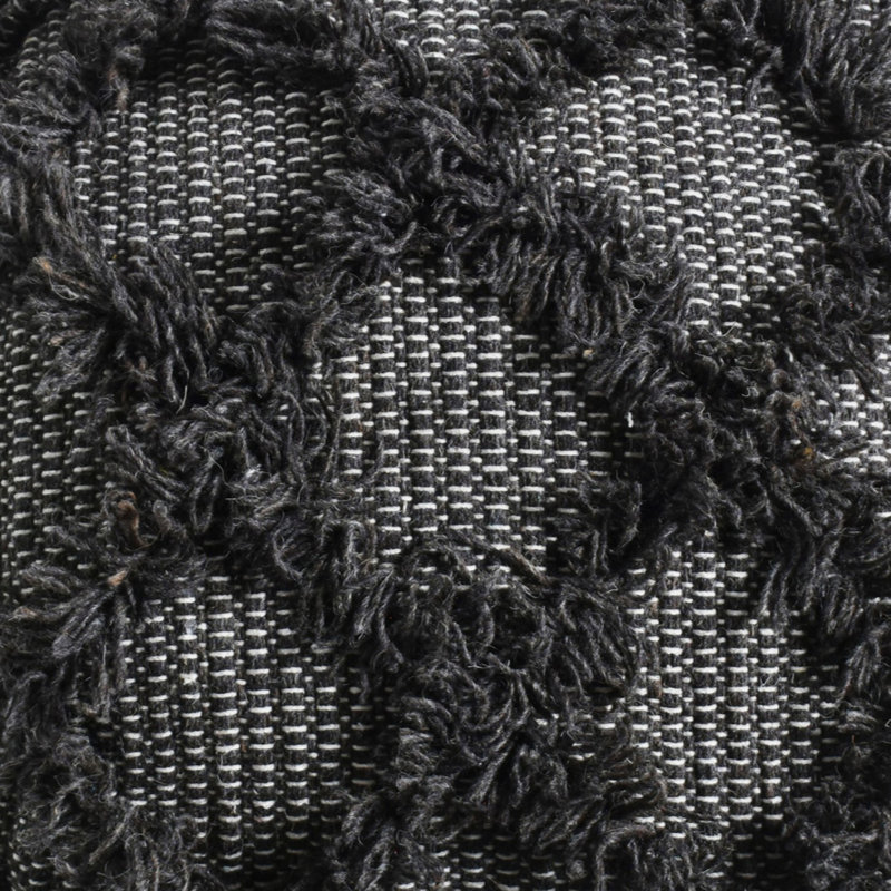 Handcrafted Wool And Cotton Pouf, Brown Colour