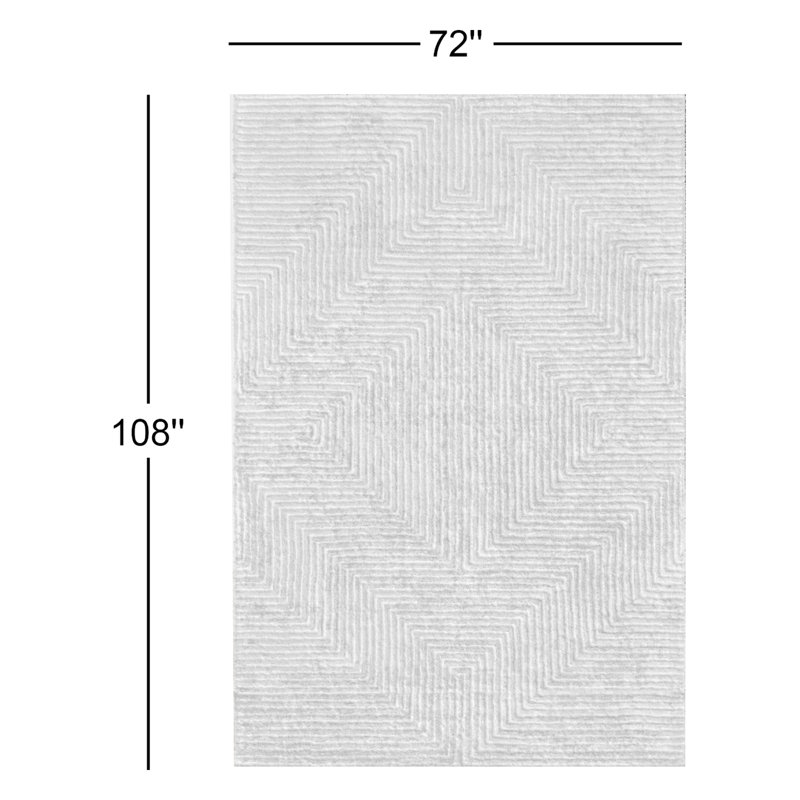 Tapis brun clair / beige touffeté à la main Plympt, Rectangle de 6 pi x 9 pi
