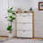 Two Drawers, Three-Fold Doors, Large Storage Shoe Cabinet, White-563239252
