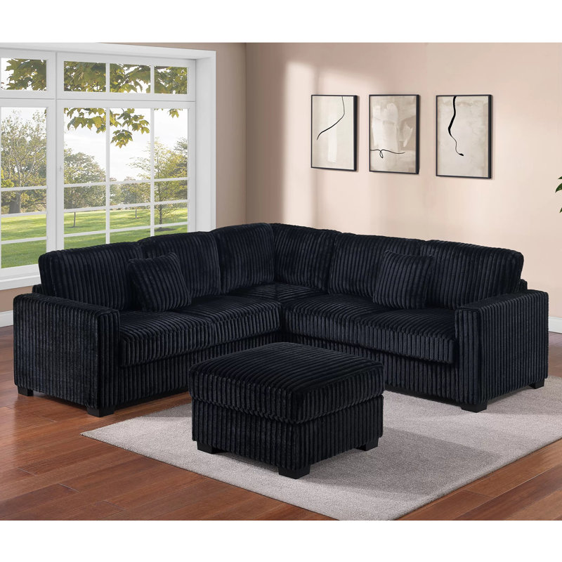 Ensemble modulaire en velours côtelé, Velours côtelé noir