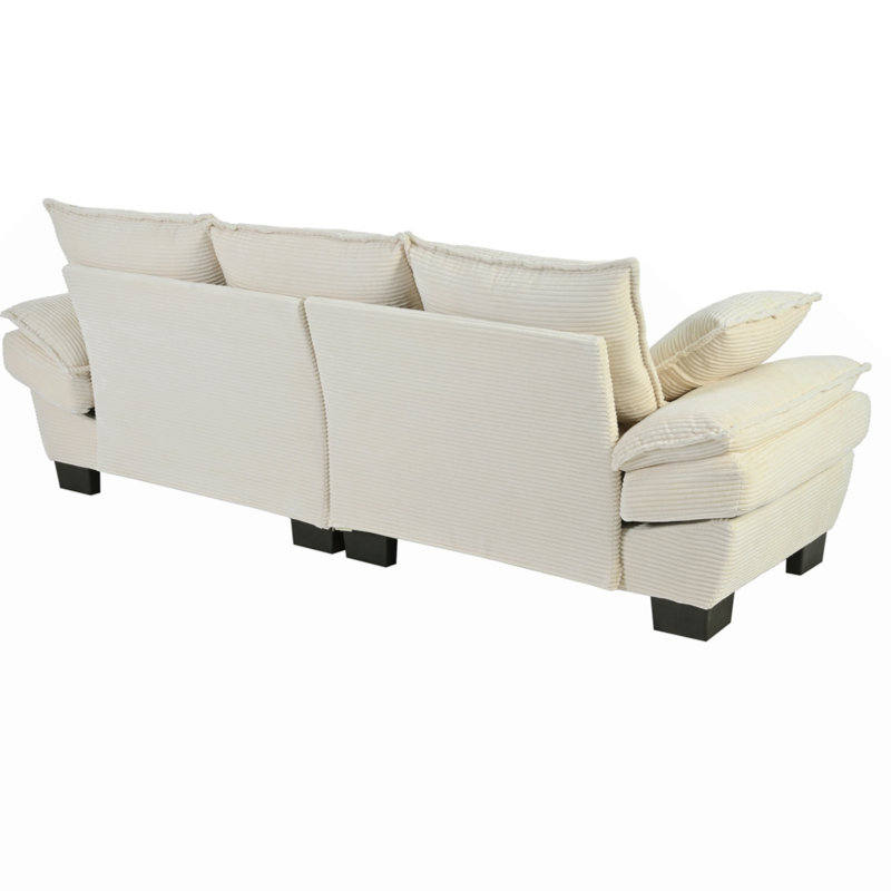 Canapé 85,4 po, Velours côtelé beige
