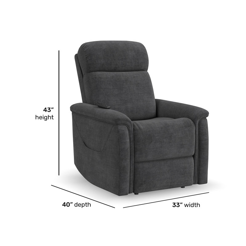Fauteuil inclinable électrique Laken avec appui-tête, soutien lombaire, chaleur et massage, Shadow Polyester