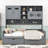 Wooden Daybed with Two Drawers, Shelves and All-in-One Cabinet-1495349638-1495349636