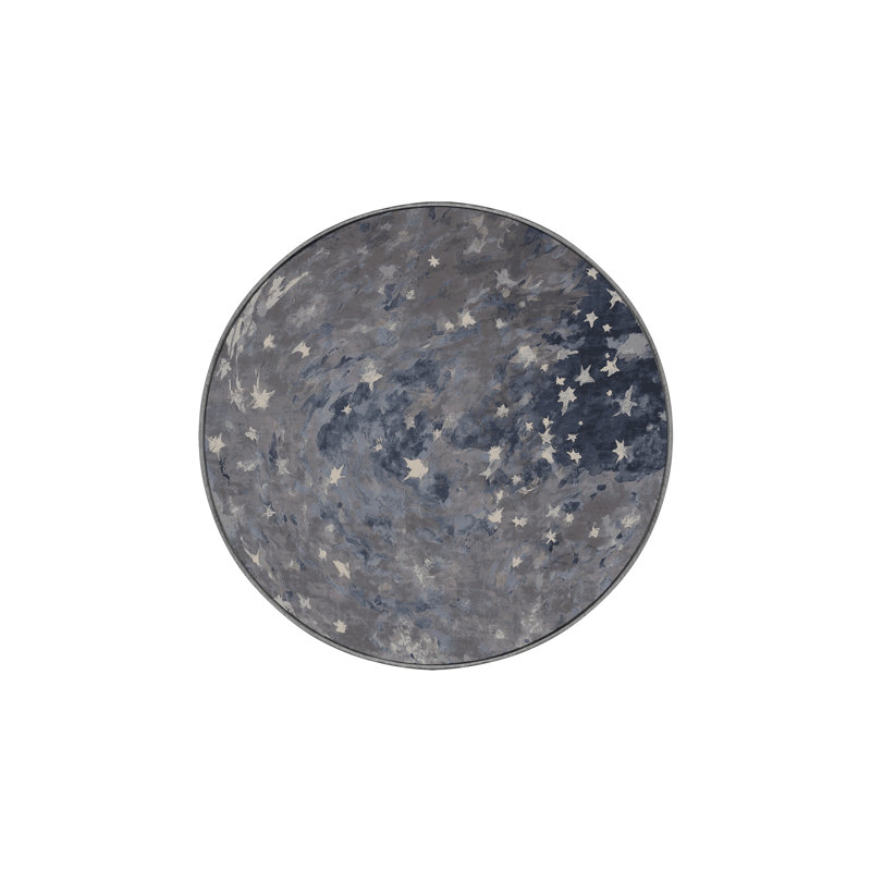 Tapis gris lavable à la machine, Rond 3 pi