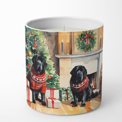 Bougie de Noël parfumée avec support en céramique