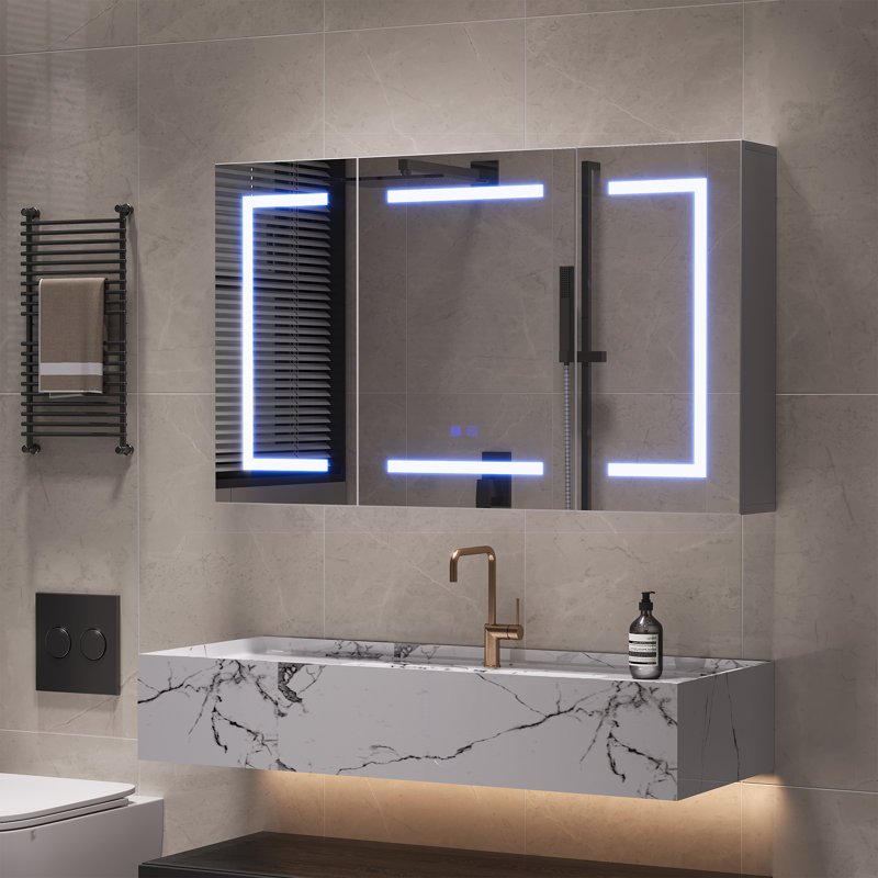 Rectangle Wall Mirror with Cabinet