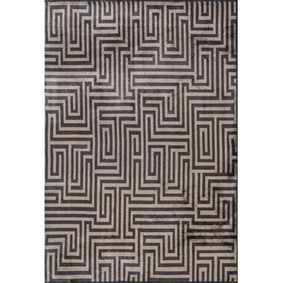 Rapture Gray/Beige/Dark Brown Geometric Luxury Area Rug