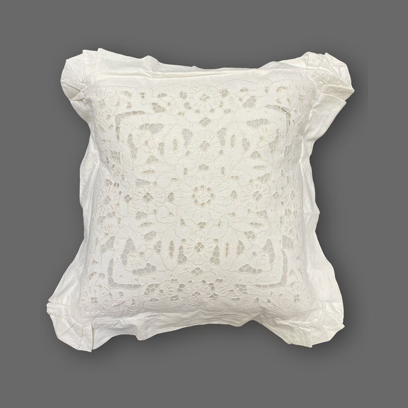 Ensemble de coussins 2 pièces Constance Cutwork, H 16 po x l 16 po, Crème, look rétro