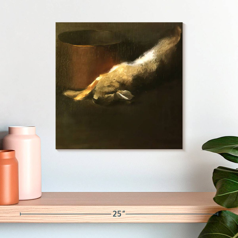 Lapin mort avec pot de cuivre, 16" H x 16" W