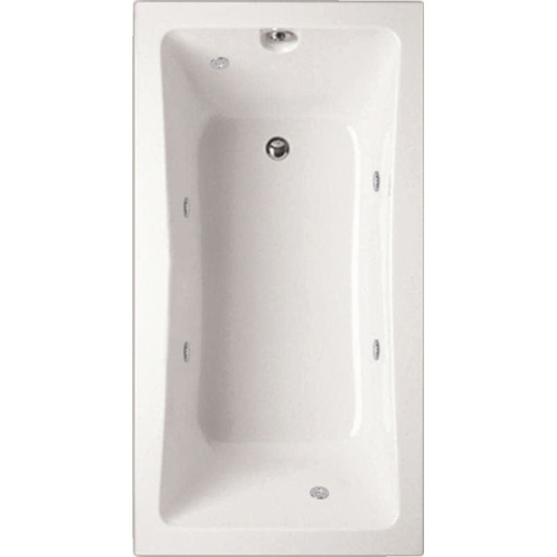 Rosemarie 60'' L Whirlpool Bathtub, White, Matte Black