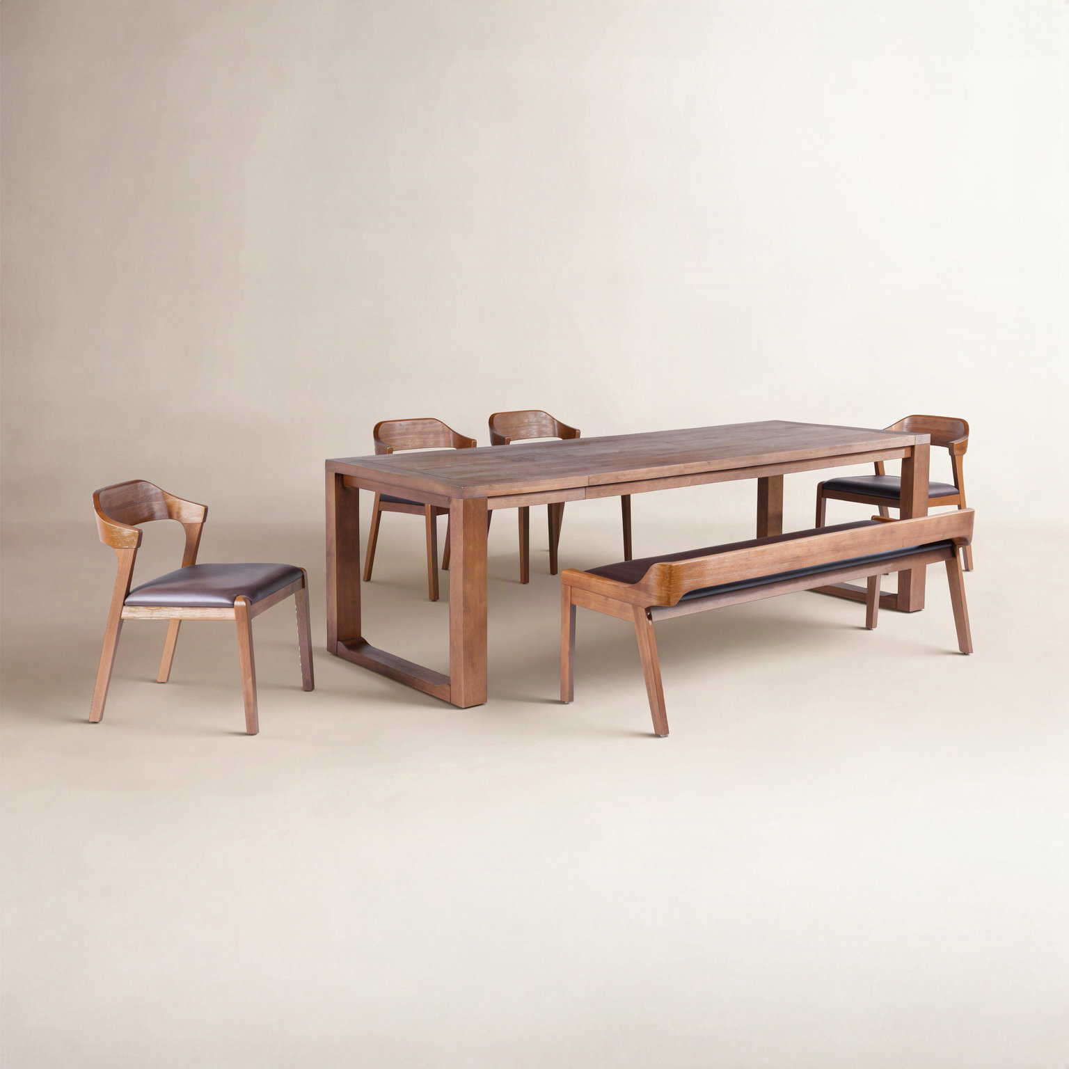 Jennylynn 6 - Piece Extendable Dining Set, 6 Pieces: Table, 4 Chairs, Benches