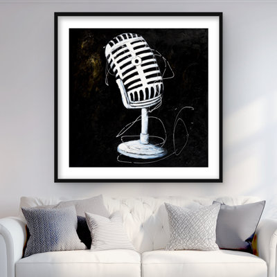 Microphone - Contemporary Framed Matted Print for Home Decor