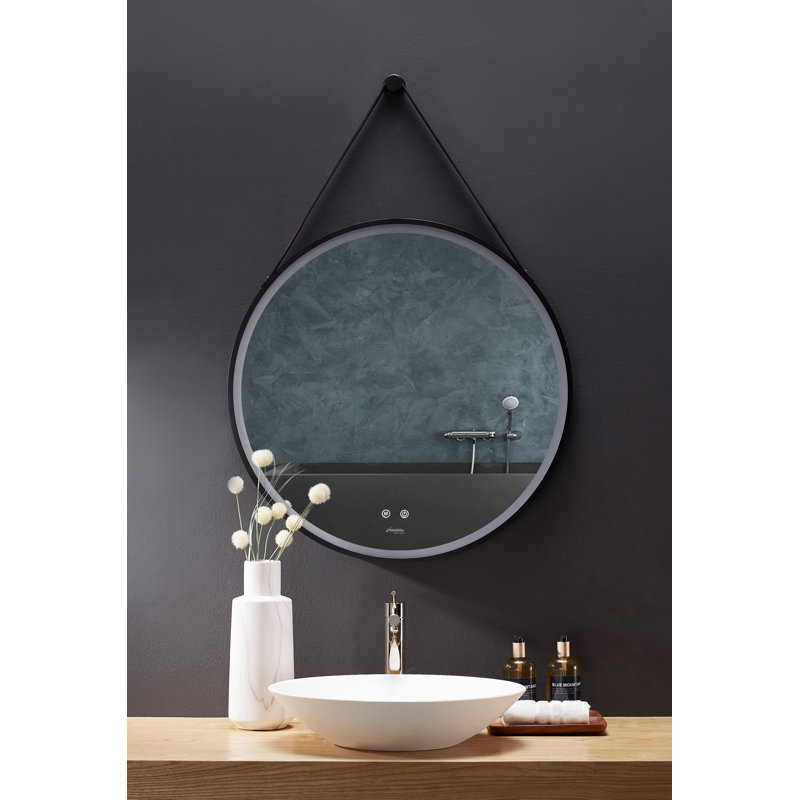 Sangle Metal Flat Wall Mirror, 24" x 24"