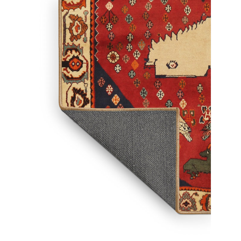 Tapis traditionnel orange / beige, Rectangle 6 pi x 9 pi