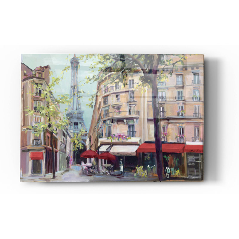 «Spring in Paris» par Marilyn Hageman - peinture sans cadre, H 24 po x l 36 po x P 0,2 po