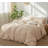 MooMee Lightweight Duvet Cover Set with Zipper Closure 8 Ties 100% Washed Cotton Linen Like Textured Soft Breathable All-Season-111219968-109236634