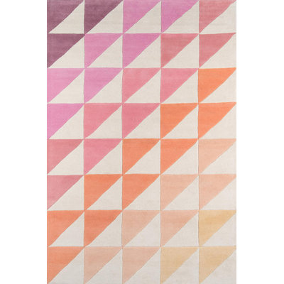 Glory Ivory Pink Orange Hand-Tufted Wool Rug