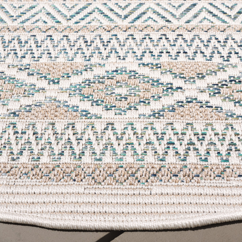 Wolack Wicker Performance Southwestern Rug, Round 6'7"