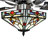 52" Londono Mission Stained Glass Satin Nickel Ceiling Fan-1751864799