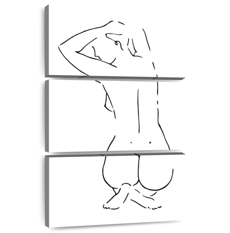 Esquisse de corps féminin Leisha VII - noir et blanc, H 50 po x l 32 po