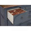 Commode 9 tiroirs, aucun assemblage requis, finition bleue en velours côtelé