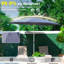 Parasol de piscine 10 pieds - Protégé, imperméable, antitache - pour le jardin, la terrasse, l'eau de jardin bleu marine, le mécanisme d'inclinaison arrière,