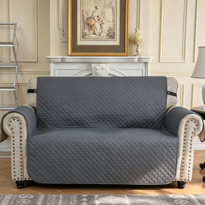 Polyester T-Cushion Sofa Slipcover