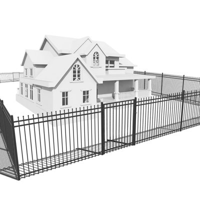 Heavy Duty 76FT Pinnacle Fence Barrier Kit with 5FT H X 6FT W Panels, Flat Top Fence Gate, Posts, Connectors, Outdoor Fencing for Yard