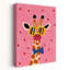 Cool Giraffe Pink Shades Colorful Modern Playful Giraffe Wall Art Print by Mathieu - Wrapped Canvas Print-724231299