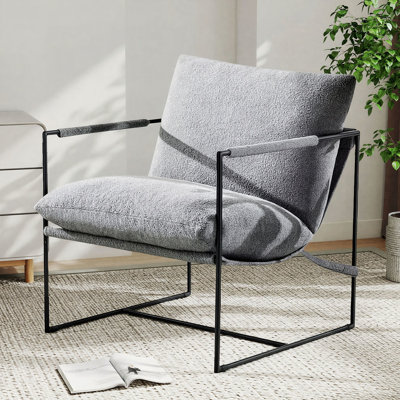 Chaise d'appoint rembourrée l 29 po avec structure en métal