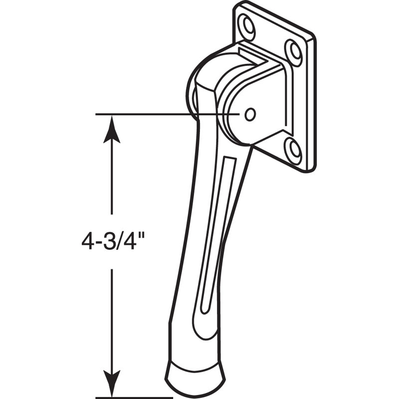 Support de porte, abattant de 4 3/4 po, moulé sous pression robuste, plaqué laiton (paquet simple)
