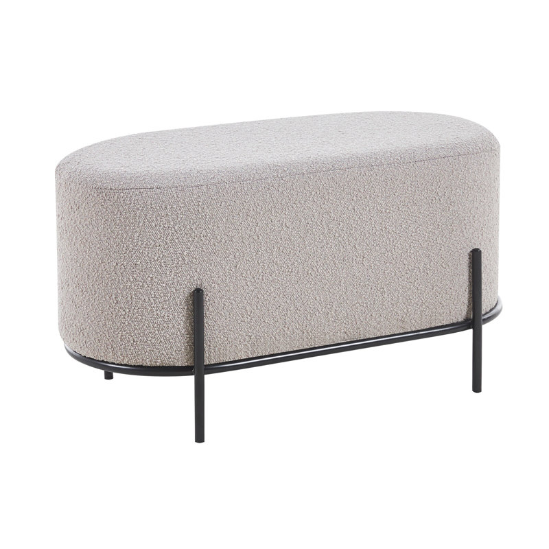 Ajmail 80cm Wide Oval Footstool Ottoman, Taupe