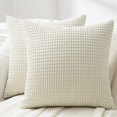 Housse de coussin carré en velours côtelé