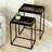 Athallia Metal Nesting Table for Living Room Furniture, Modern Nest of End Table, Side Tables with Glass Top