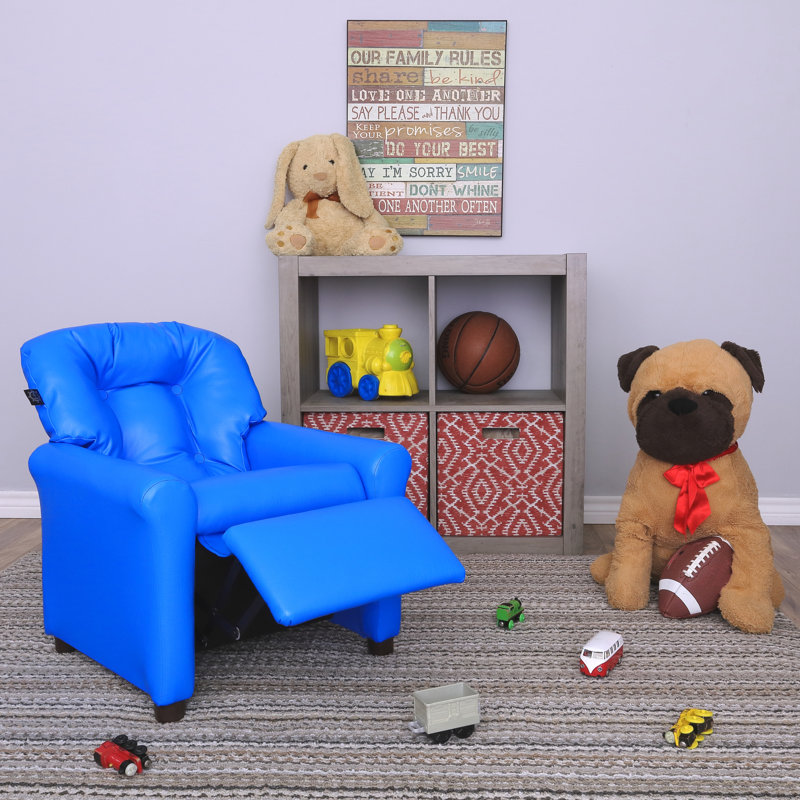Fauteuil inclinable pour enfant, Similicuir bleu