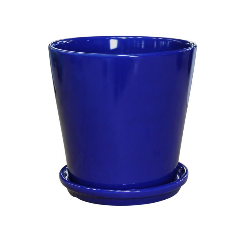 Pansy Ceramic Pot Planter, Cobalt
