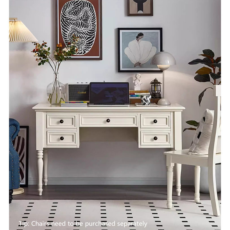 Bureau de style champêtre: conception de tiroir fonctionnelle, H 29,92 po x l 51,18 po x P 25,59 po 