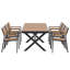 Ensemble de table de salle à manger 7 pièces pour patio, ensemble de salle à manger pour 6 personnes avec six chaises et une table rétractable, ensemble de conversation pour patio toutes saisons pour cour, cour et piscine-115115599