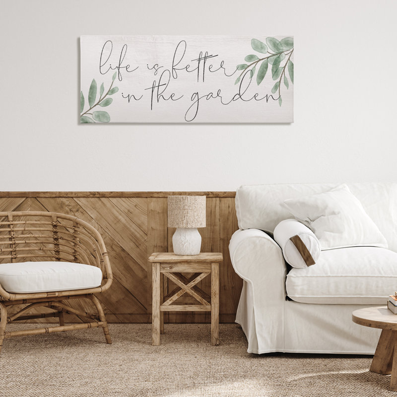 Life Is Better in Garden Canvas, design par Lil 'Rue, H 20 po x l 48 po