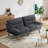 66”Convertible Futon Sofa Bed with Adjustable Backrest and 5-Level Armrests, Corduroy Futon Couch ,Sleeper Sofa Loveseat for Small Spaces, Apartment or Office,Gray-100150246-108486678