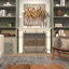 Metal Suspended Grid Single Panel Geometric Fireplace Screen with Bolted Detailing-2037086202